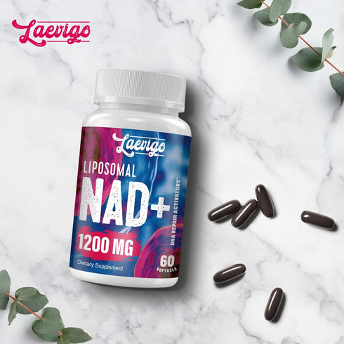 1200mg Liposomal NAD+ Supplement: Ultra Purity, Enhanced Absorption, Age Defense, 60 Softgels