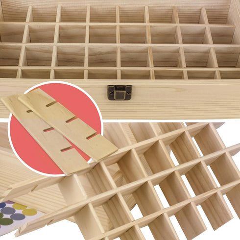 Wooden Essential Oil Storage Box, 32 Slots Display Organizer for 5 to 15 ml Bottles, Nail Polish Collection Holder