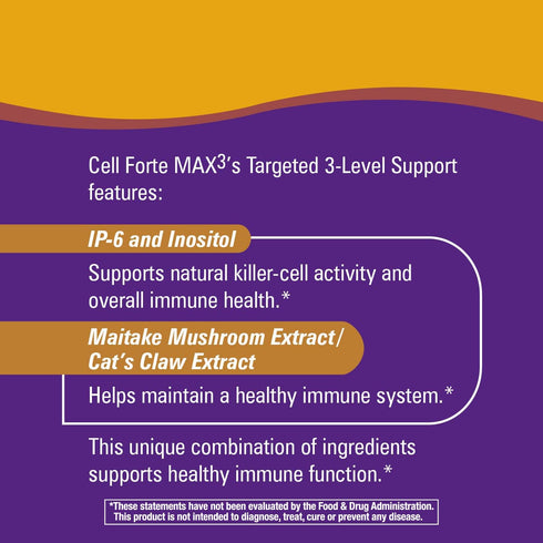 Cell Forté MAX3 IP-6 & Inositol Immune Support Capsules, 120 ct