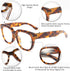 FEISEDY Retro Square Thick Big Frame Blue Light Blocking Reading Glasses, Anti Glare Digital Eyestrain Reader B2523