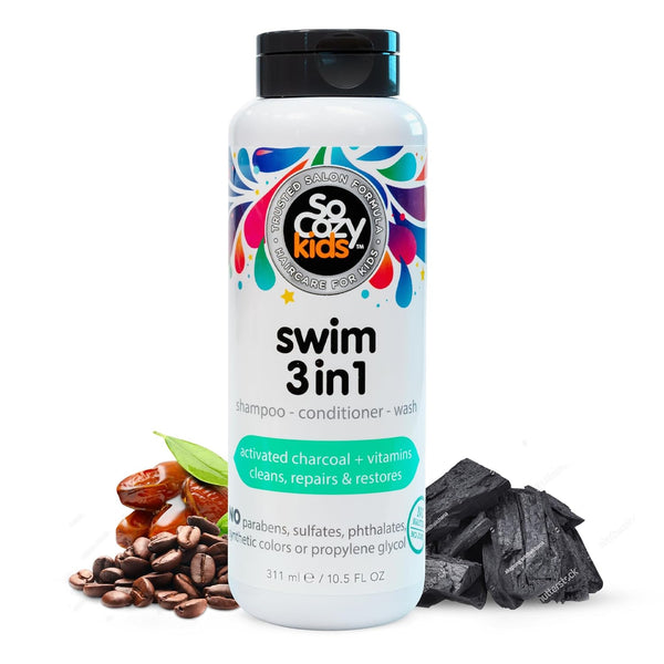 SoCozy Kids Swim 3-in-1 Shampoo, Conditioner & Body Wash, Salt & Chlorine Removing
