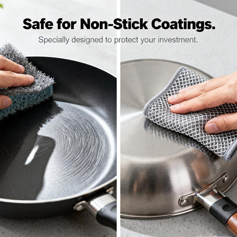 Mobacfy 20) Generic Non-Scratch Silver Mesh Dish Cloths - Reusable Diamond Weave Scrubber Cloths for Kitchen, Fast