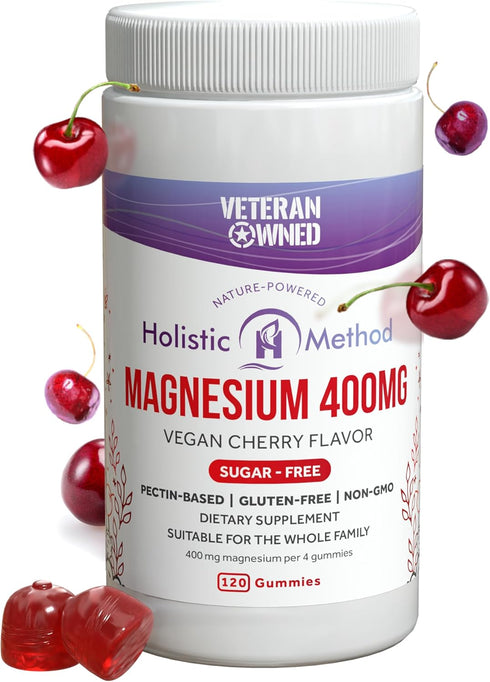 Magnesium Citrate Gummies - Sugar-Free, Vegan, Non-GMO for Better Sleep and Relaxation - Cherry - 120 Chews