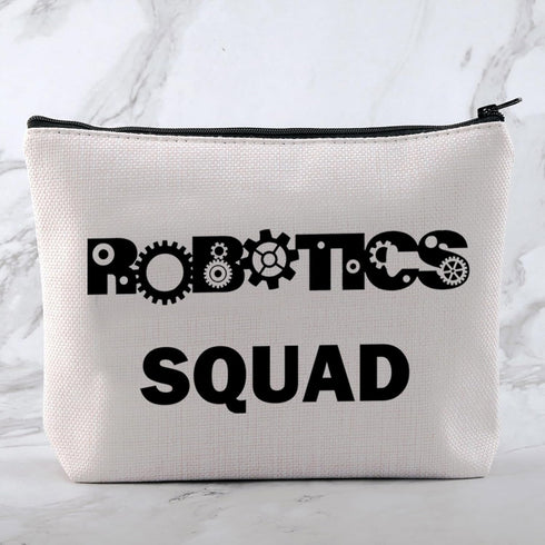 Robotics Squad Cosmetic Bag Gift for Robots Lover, Robot Gear Toy Makeup Bag