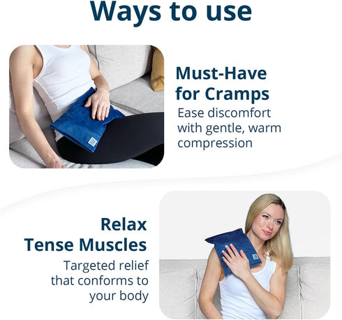 Microwave Heating Pad with Removable Cover for Back Pain Relief, Neck and Shoulders, Portable 10" x 7"