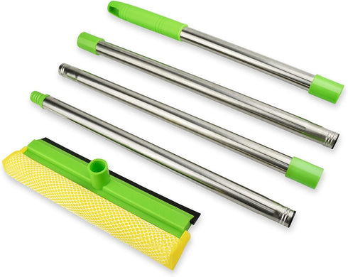 ITTAHO 2 in 1 Squeegee for Window Cleaning - 58'' Long Handle Window Washing Kit for Shower, Windshield, and Glass