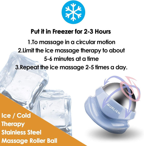 Ice Therapy Massage Roller Ball, Manual Massager for Trigger Point, Deep Tissue Massage, Alleviating Muscle Tension