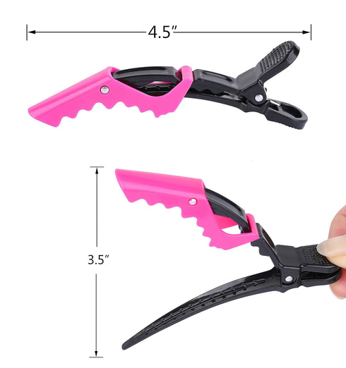 HH&LL Hair Clips for Women - Professional Quality Alligator Styling Sectioning Clips, 10 Pack (Rose Red)