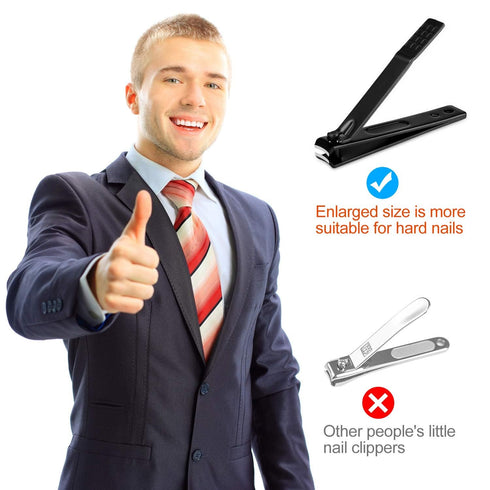 Professional Manicure Pedicure Kit for Men, Nail Grooming Tools with Travel Case, Finger and Toe Nail Clippers