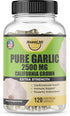 Garlic Capsules 2500mg, Organic Garlic Bulbs, Natural Immune Support, 40 Day Supply