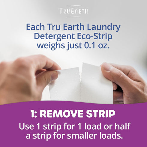Tru Earth Original Eco-Strip Laundry Detergent Sheets - 64 Sheets (Up to 128 Loads) - Paraben-Free, Lilac Breeze