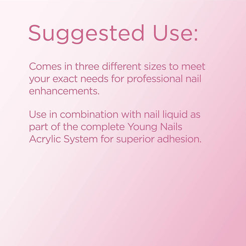 Young Nails Acrylic Core Powder, Self-Leveling Acrylic Nail Powder, Pink, 85g