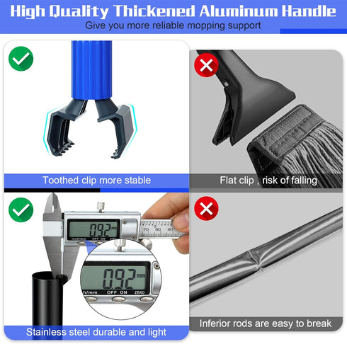 Commercial Heavy Duty Cotton Mop, Looped-End String Wet Mop for Floor Cleaning with Long Handle