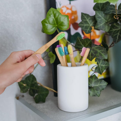TreeBird Kids Bamboo Toothbrush 6-Pack | Eco-Friendly Dental Care with Super Soft Bristles and Compostable Handles