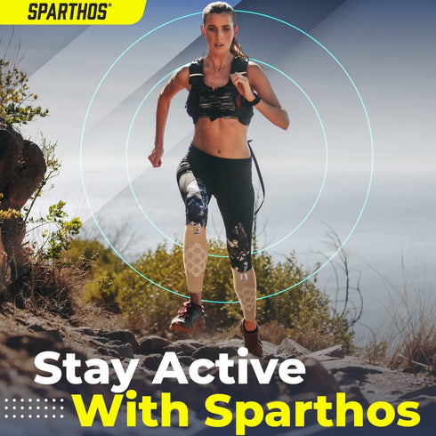 Sparthos Calf Compression Sleeves (Pair) for Men and Women, Calf Pain Relief for Air Travel, Sports