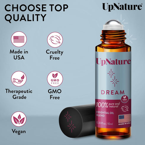 UpNature Dream Sleep Essential Oil Roll On – Natural Lavender, Chamomile Aromatherapy Sleeping Blend