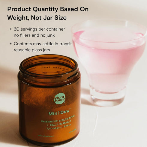 Moon Juice Mini Dew Electrolytes Powder - Watermelon Flavor, 30 Servings, Hydration & Brain Function, Sugar Free, Vegan