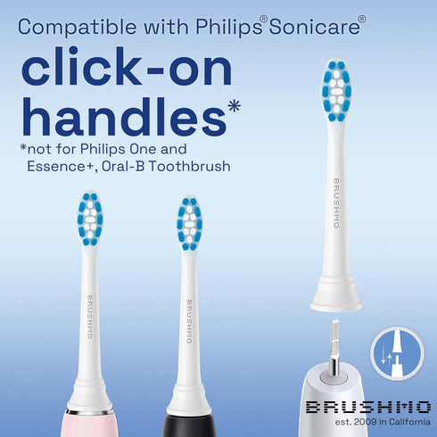 Brushmo Optimal Gum Care Replacement Toothbrush Heads, 8 Standard Replacement Heads for Philips Sonicare Electric