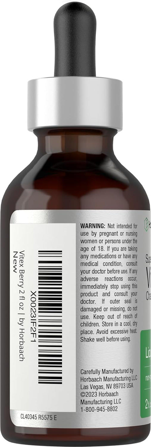 Horbaeach Vitex Berry Chasteberry Extract - 2 fl oz Super Concentrated Alcohol Free Supplement