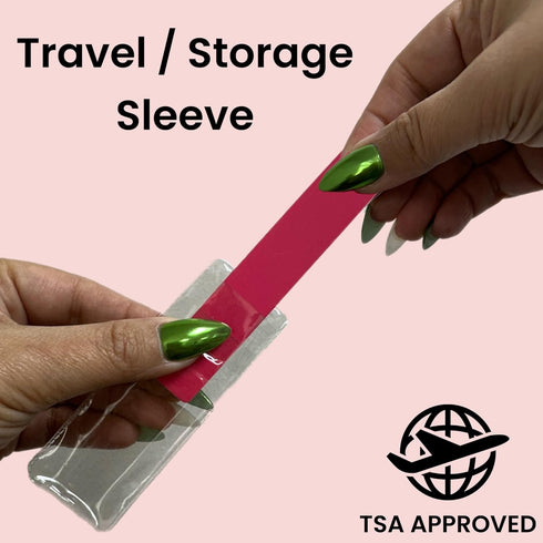 Set of 12 Dual-Sided Nail File Emery Boards, Coarse & Fine Grit with Individual Case for Travel