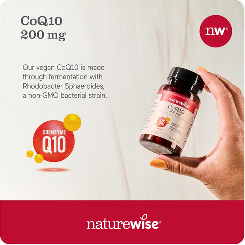 NatureWise CoQ10 200mg Softgels - 30 Softgels | High Potency Ubiquinone Antioxidant for Heart Health + Energy
