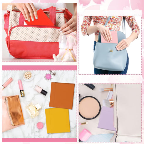 BBTO 15 Pcs Lambskin Small Waterproof Makeup Bag, No Zipper Self Closing Cosmetic Pouch for Women Travel Storage