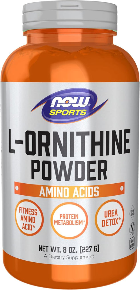 NOW Foods L- Ornithine Powder, 8-Ounce for Protein Metabolism and Urea Detox