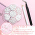 RODAKY Bow Nail Charms, White Heart Charms for 3D Bowknot Nail Art, Cute Kawaii Nail Decoration Accessories