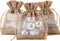 WRAPAHOLIC 20 pcs Burlap Drawstring Gift Bag - 4x5.5 inch Tan with One Side Organza Wedding Party Favor Bags