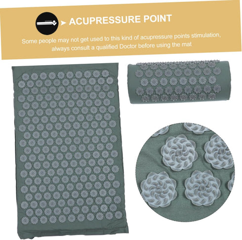 Set, Acupoint Massage Mat and Pillow Washable Yoga Relief Mat with Carry Bag, Portable Back and Neck Relaxation Massage