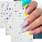 Flower Nail Art Stickers, 5D Embossed Self-Adhesive Decals, Spring Daisy Nail Design for Women Girls DIY Decoration