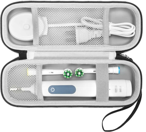 Toothbrush Travel Case Compatible with Oral-B Pro 1000 3000 5000 7000 7500 9600, Black/Gray