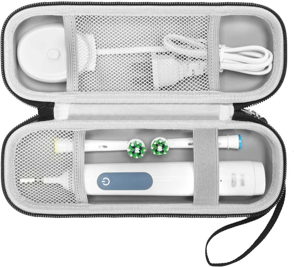 Toothbrush Travel Case Compatible with Oral-B Pro 1000 3000 5000 7000 7500 9600, Black/Gray