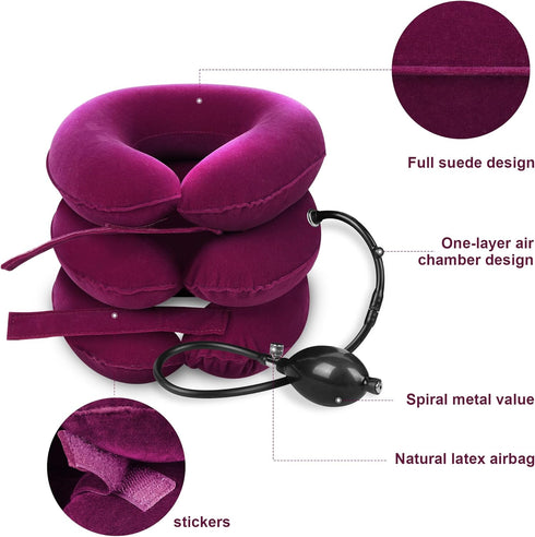 Cervical Neck Traction Device Inflatable Neck Stretcher, Easy to Use for Chronic Neck and Shoulder Pain Relief Traction Spine Alignment, Neck Cervical Brace