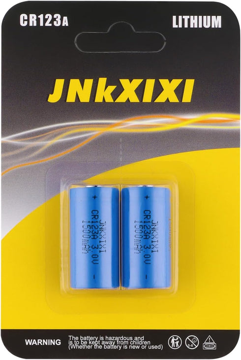 JNKXIXI CR123A 3V CR17345 123A1500mAh (2) Lithium Battery li-ion