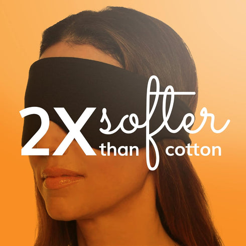 Happyluxe Escape Sleep Mask - Buttery Soft Airplane Eye Mask for Sleeping, Machine Washable - Jet Black