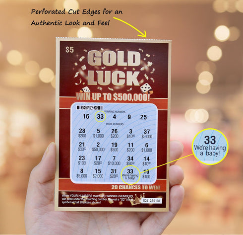 WINGKIND 6 Pregnancy Announcement Scratch Off Cards - Pregnancy Reveal Fake Lottery Tickets - Announcement Ideas