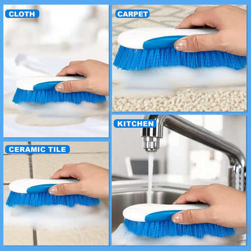 Keleekelin 6.3" Multi Purpose Heavy Duty Scrub Brush with Non-Slip TPR, Cleaning Brush with Stiff Bristles for Tile