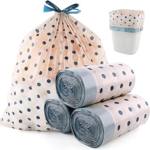Sopoloray 300 Count 3 Gallon Small Trash Bags,1Mil Drawstring Mini Garbage Bags,Plastic Trash