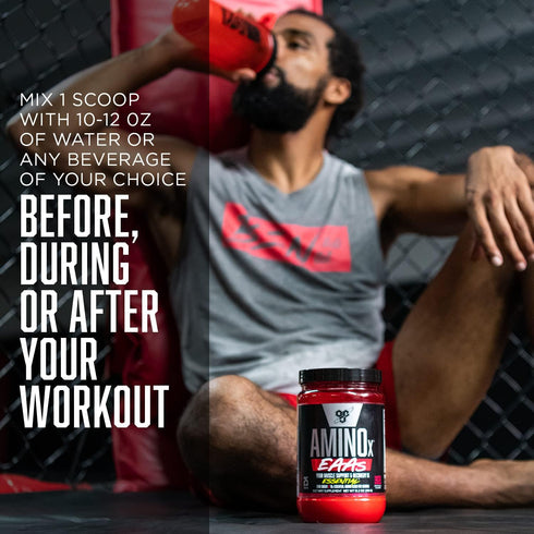 BSN Amino X EAAs, Muscle Recovery & Endurance, 10g Essential Amino Acids, 5g BCAAs, Zero Sugar, Strawberry Dragonfruit,