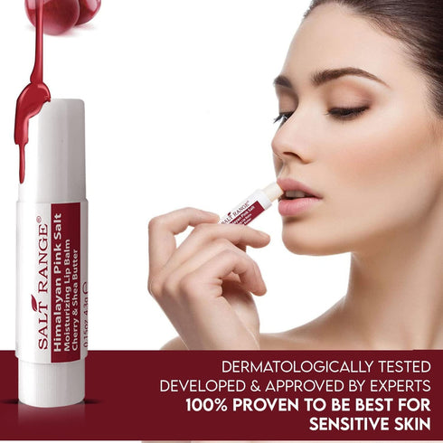 Natural Solution Lip Balm - Cherry & Organic Shea Butter Moisturizing Lip Care Multipack, 3 Count, 6 Pieces