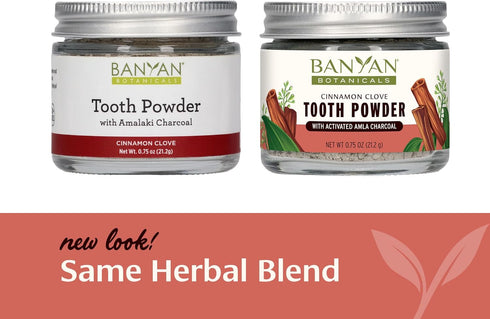 Banyan Botanicals Cinnamon Clove Tooth Powder, Ayurvedic Fluoride-Free Toothpaste Alternative, 0.75oz, Vegan