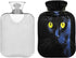 YETTASBIN Black Cat Hot Water Bottle, 2L Transparent Leakproof Hot Water Bag Washable