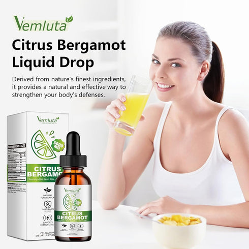 Vemluta 2 Packs 5000mg Drops-2X Immune Citrus Bergamot Liquid Absorption- Cholesterol Lowering Supplement w Soursop