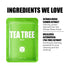LAPCOS Tea Tree Sheet Mask, Daily Soothing Face Mask, Treats Acne & Clears Pores, Korean Beauty 5-Pack