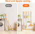 Batur Broom Holder Wall Mount, 4 Pack Anti-Slip Mop and Broom Organizer, Adhesive Hanger for Bathroom Kitchen Laundry