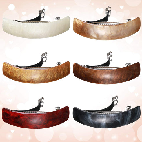 WILLBOND 6 Pcs Large Hair Barrettes for Women, Retro French Clips in 6 Colors, Gifts for Mom Accessories