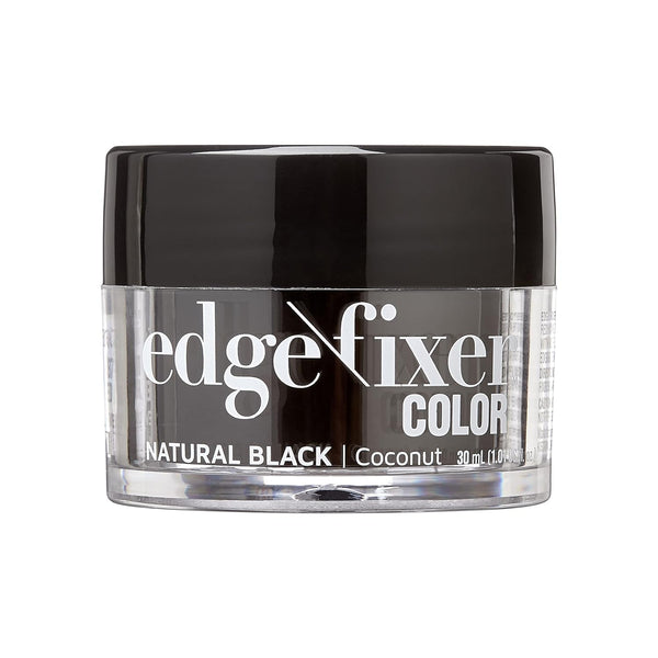 KISS COLORS & CARE Color Edge Fixer 1.01 oz. (30mL) Travel Size - Natural Black, Hides Grays, Moisturizing, 24 Hour Hold