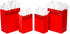 American Greetings Red Gift Bags with Tissue Paper, 4 Bags (2 Large 13", 2 Medium 10"), 15-Sheets