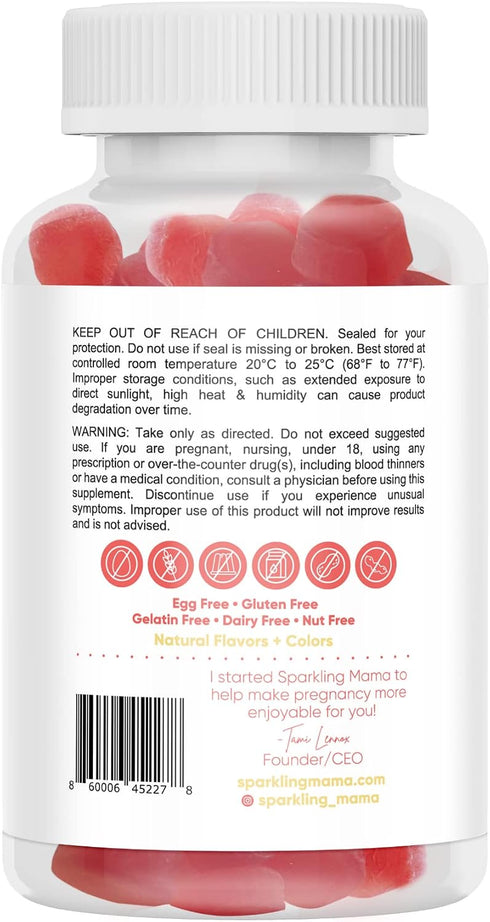 Gummies 60 Gummies (2-Pack) Sparkling Mama Apple Cider Vinegar | Apple Flavor, (Heartburn Relief +Morning Sickness